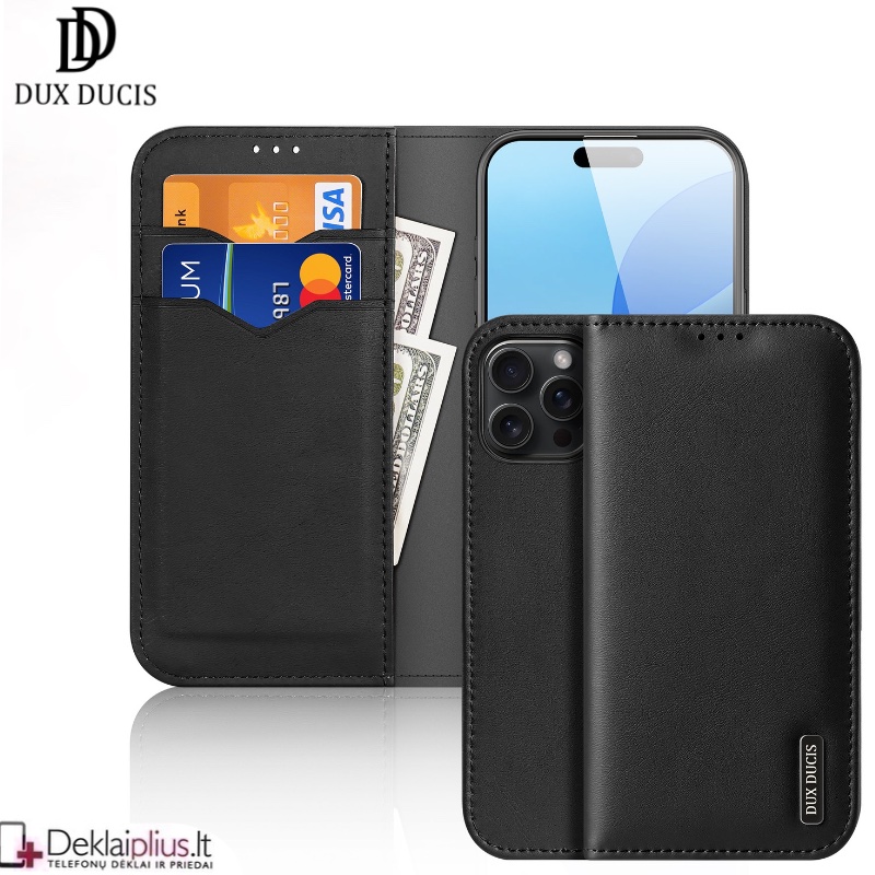 Dux Ducis Hivo odinis dėklas - juodas (Apple Iphone 16 Pro Max) Dux Ducis Hivo odinis dėklas - juodas (Apple Iphone 16 Pro Max)